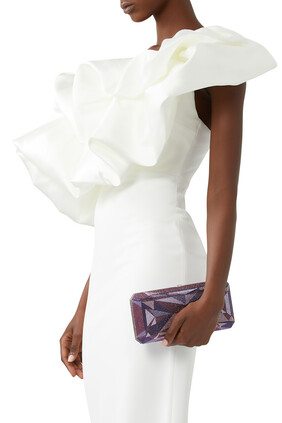 Slim Rectangle Amethyst Clutch